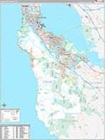 San Mateo, Ca Carrier Route Wall Map